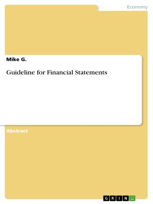cover image of Guideline for Financial Statements
